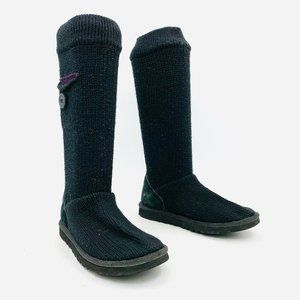 UGG Ugg Australia Black Purple Knit Sweater Boots Womens Size 6